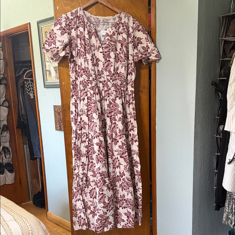 Floral V-Neck Smocked Waist Maxi Dress